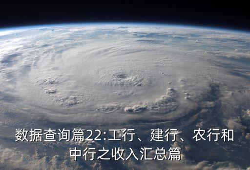 數(shù)據(jù)查詢篇22:工行、建行、農(nóng)行和中行之收入?yún)R總篇