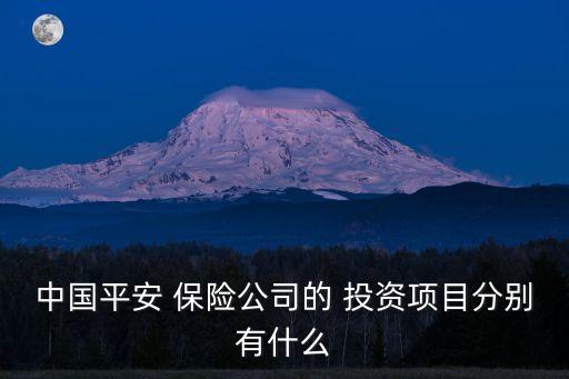 中國(guó)平安 保險(xiǎn)公司的 投資項(xiàng)目分別有什么