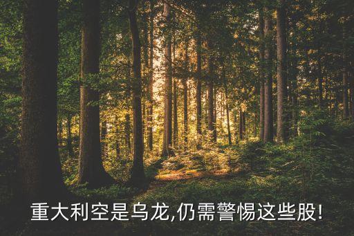 重大利空是烏龍,仍需警惕這些股!