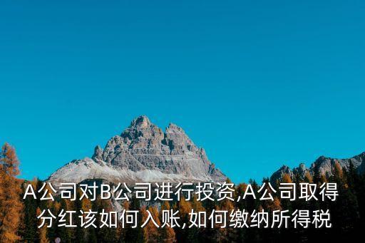 A公司對B公司進(jìn)行投資,A公司取得 分紅該如何入賬,如何繳納所得稅