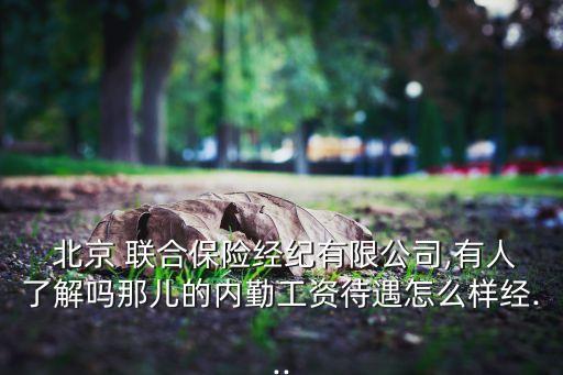  北京 聯(lián)合保險經(jīng)紀有限公司,有人了解嗎那兒的內(nèi)勤工資待遇怎么樣經(jīng)...