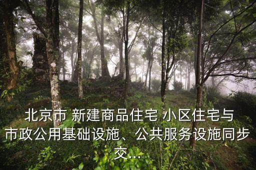  北京市 新建商品住宅 小區(qū)住宅與市政公用基礎(chǔ)設(shè)施、公共服務(wù)設(shè)施同步交...