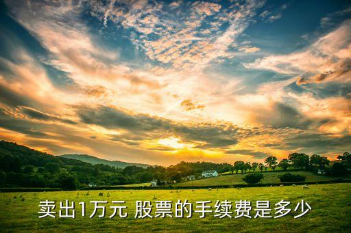 賣出1萬元 股票的手續(xù)費(fèi)是多少