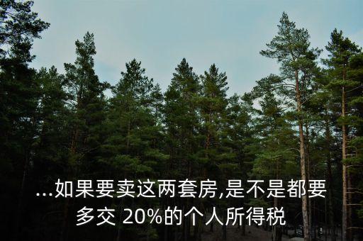 ...如果要賣(mài)這兩套房,是不是都要多交 20%的個(gè)人所得稅