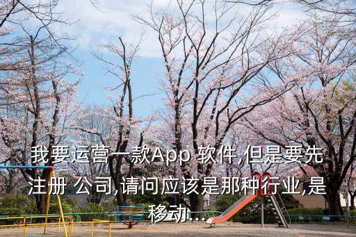 我要運(yùn)營一款A(yù)pp 軟件,但是要先注冊 公司,請(qǐng)問應(yīng)該是那種行業(yè),是移動(dòng)...