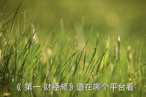《 第一 財(cái)經(jīng)頻》道在哪個平臺看