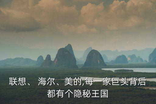 聯(lián)想、 海爾、美的,每一家巨頭背后都有個(gè)隱秘王國