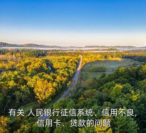 有關(guān) 人民銀行征信系統(tǒng)、信用不良, 信用卡、貸款的問(wèn)題