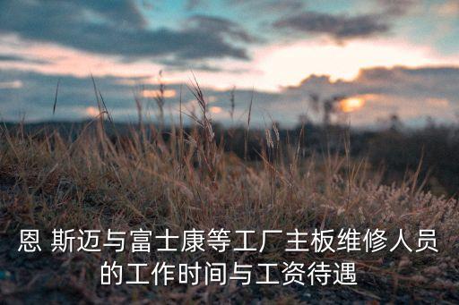 恩 斯邁與富士康等工廠主板維修人員的工作時間與工資待遇