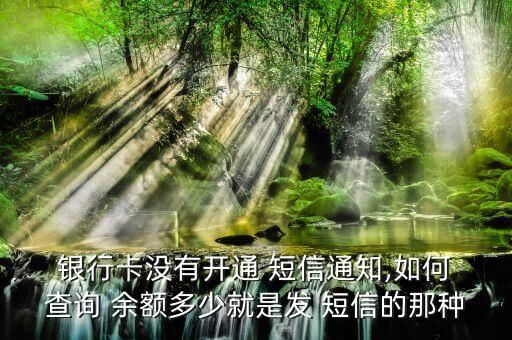  銀行卡沒(méi)有開(kāi)通 短信通知,如何 查詢 余額多少就是發(fā) 短信的那種
