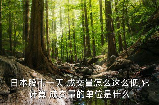 日本股市一天 成交量怎么這么低,它計算 成交量的單位是什么