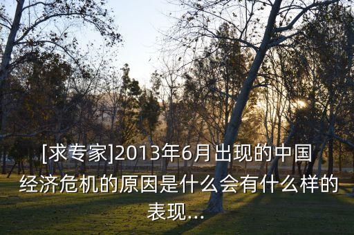 [求專(zhuān)家]2013年6月出現(xiàn)的中國(guó) 經(jīng)濟(jì)危機(jī)的原因是什么會(huì)有什么樣的表現(xiàn)...