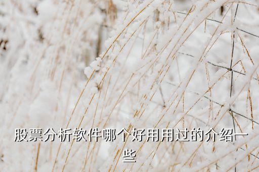 股票分析軟件哪個(gè)好用用過的介紹一些