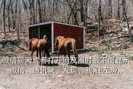 微信聊天或者打開(kāi)朋友圈時(shí)最下面顯示微信、通訊錄、發(fā)現(xiàn)、我,往左滑...