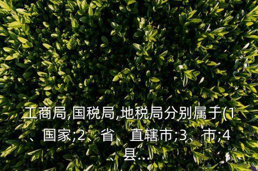 工商局,國稅局,地稅局分別屬于(1、國家;2、省、直轄市;3、市;4、縣...