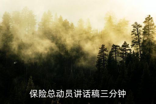 保險(xiǎn)總動(dòng)員講話(huà)稿三分鐘