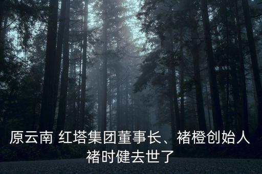 原云南 紅塔集團董事長、褚橙創(chuàng)始人褚時健去世了