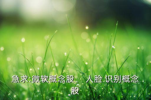 急求:微軟概念股、 人臉 識(shí)別概念股