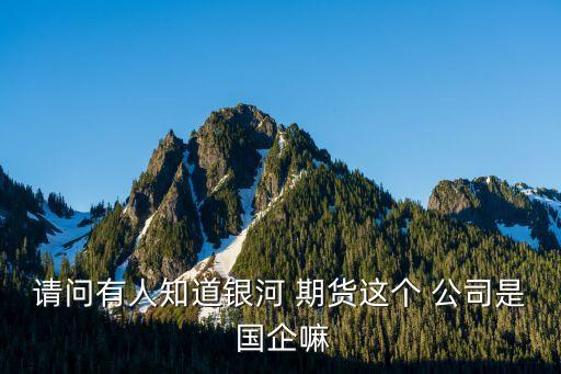 請(qǐng)問有人知道銀河 期貨這個(gè) 公司是 國(guó)企嘛