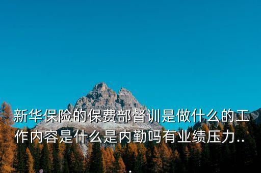  新華保險的保費部督訓是做什么的工作內(nèi)容是什么是內(nèi)勤嗎有業(yè)績壓力...