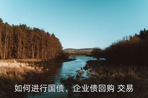 如何進(jìn)行國(guó)債、企業(yè)債回購(gòu) 交易