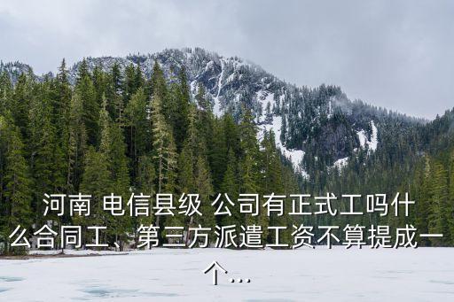  河南 電信縣級 公司有正式工嗎什么合同工、第三方派遣工資不算提成一個...