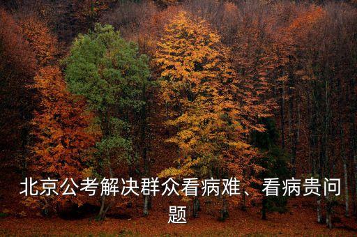  北京公考解決群眾看病難、看病貴問(wèn)題