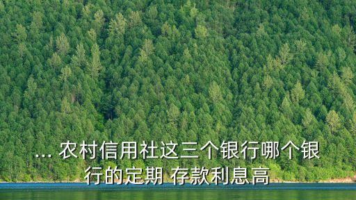 ... 農(nóng)村信用社這三個(gè)銀行哪個(gè)銀行的定期 存款利息高