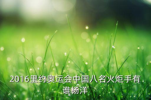 2016里約奧運(yùn)會(huì)中國八名火炬手有誰楊洋