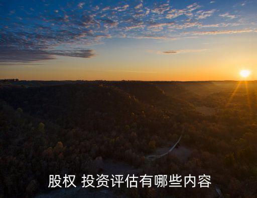  股權 投資評估有哪些內容