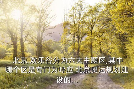  北京 歡樂(lè)谷分為六大主題區(qū),其中哪個(gè)區(qū)是專門為呼應(yīng) 北京奧運(yùn)規(guī)劃建設(shè)的...