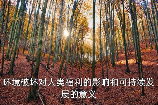 環(huán)境破壞對(duì)人類(lèi)福利的影響和可持續(xù)發(fā)展的意義