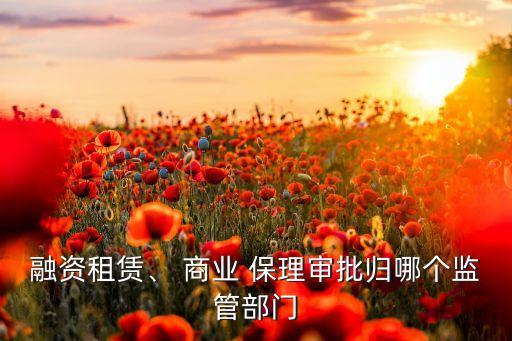 融資租賃、 商業(yè) 保理審批歸哪個監(jiān)管部門