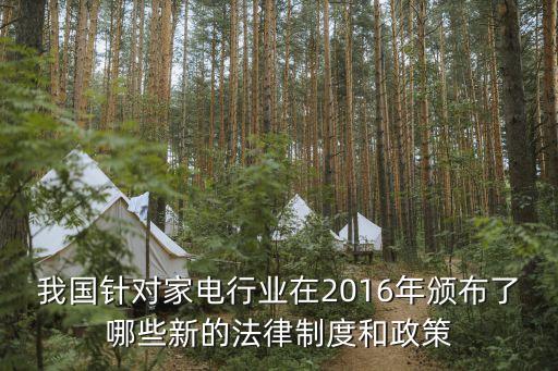 我國針對(duì)家電行業(yè)在2016年頒布了哪些新的法律制度和政策