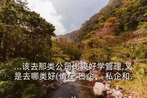 ...該去那類公司比較好學(xué)管理,又是去哪類好(請在 日企、 私企和...