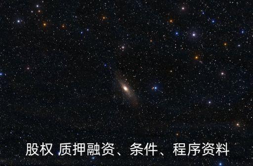  股權(quán) 質(zhì)押融資、條件、程序資料