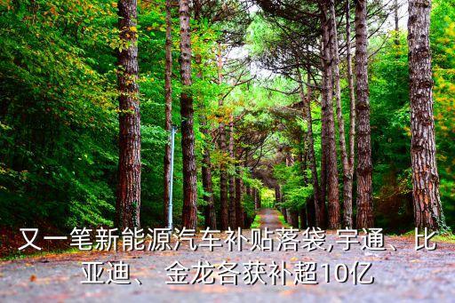 又一筆新能源汽車補(bǔ)貼落袋,宇通、比亞迪、 金龍各獲補(bǔ)超10億