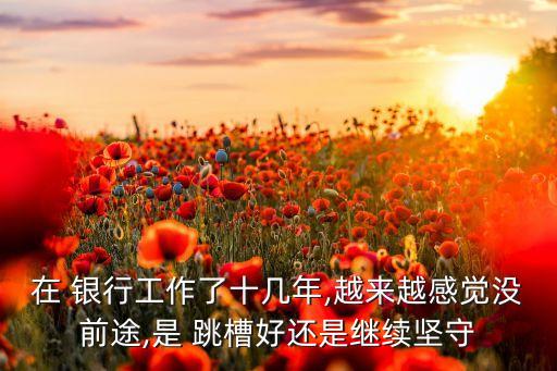 在 銀行工作了十幾年,越來(lái)越感覺(jué)沒(méi)前途,是 跳槽好還是繼續(xù)堅(jiān)守