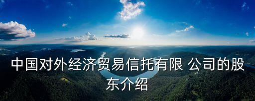 中國對外經濟貿易信托有限 公司的股東介紹