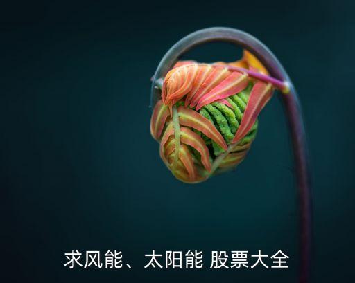 求風(fēng)能、太陽能 股票大全