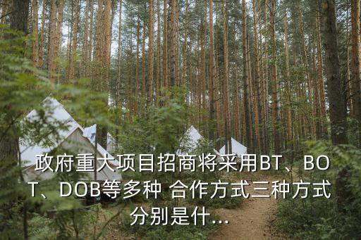  政府重大項(xiàng)目招商將采用BT、BOT、DOB等多種 合作方式三種方式分別是什...