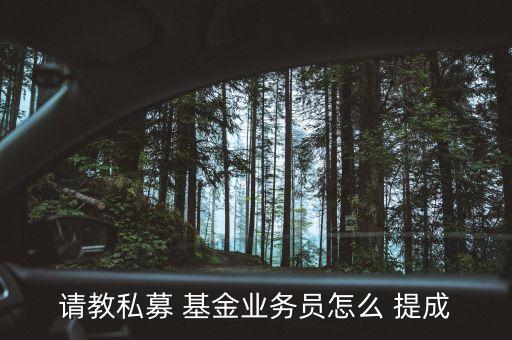請教私募 基金業(yè)務(wù)員怎么 提成