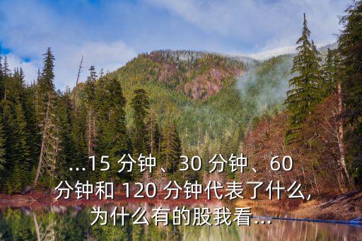 ...15 分鐘、30 分鐘、60 分鐘和 120 分鐘代表了什么,為什么有的股我看...