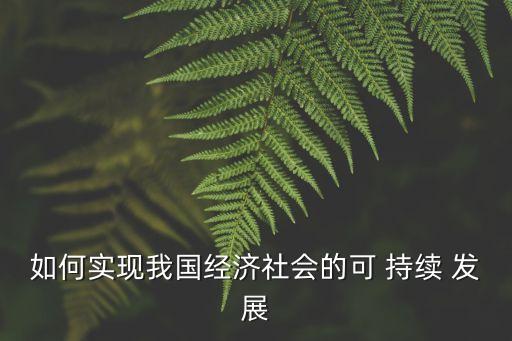 如何實(shí)現(xiàn)我國經(jīng)濟(jì)社會的可 持續(xù) 發(fā)展