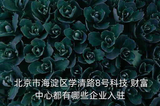  北京市海淀區(qū)學(xué)清路8號科技 財(cái)富中心都有哪些企業(yè)入駐