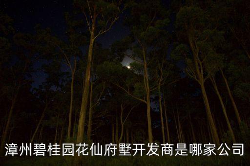 漳州碧桂園花仙府墅開發(fā)商是哪家公司