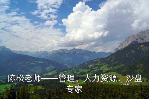  陳松老師——管理、人力資源、沙盤專家