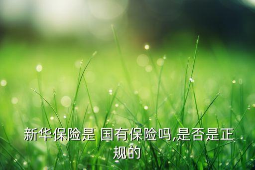  新華保險是 國有保險嗎,是否是正規(guī)的