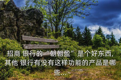 招商 銀行的“朝朝盈”是個好東西,其他 銀行有沒有這樣功能的產品是哪些...