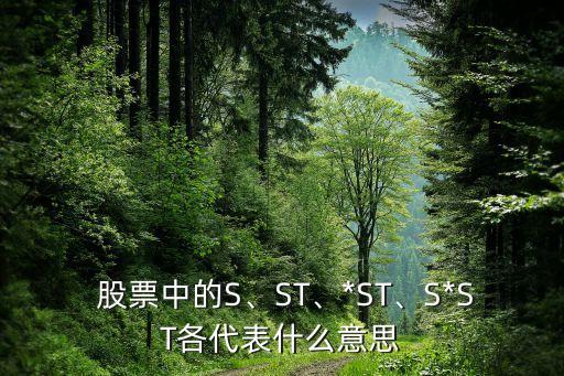  股票中的S、ST、*ST、S*ST各代表什么意思